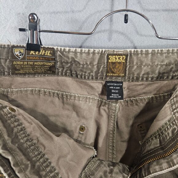 KUHL REBEL 36X32 Coated Cotton Cargo Double Knee Pants Rugged Hunting - Picture 2 of 12